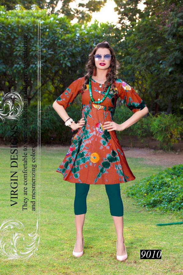 Riyaa Antara 1 Cotton Bandhani Print Kurtis Collection